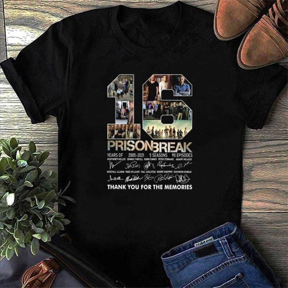 16 Years Prison Break Fan 2025 Retro TV Series Graphic Unisex T-Shirt .